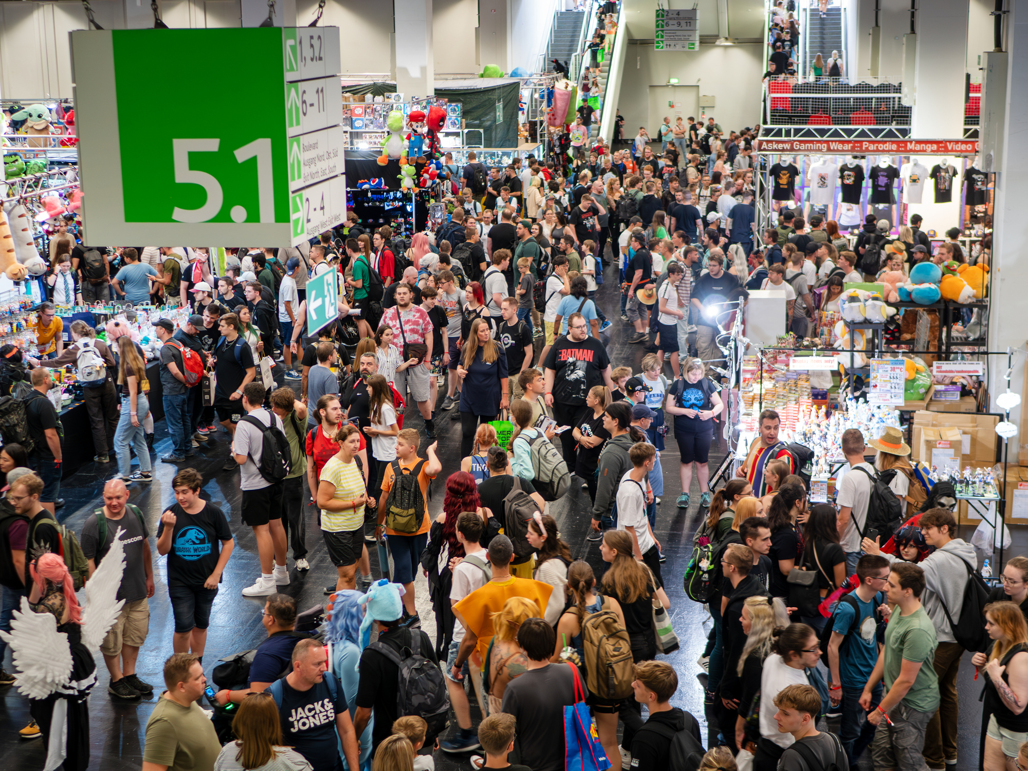 Crowded trade show floor